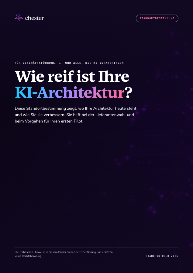 Deckblatt der Standortbestimmung „Wie reif ist Ihre KI-Architektur?“